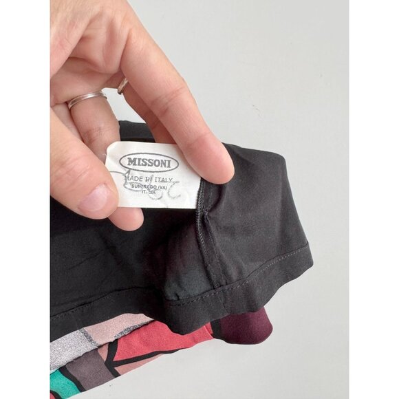 MISSONI Multicolor Graphic Print Silk Pailette Halter Sheath Dress, Size 42/M - Picture 11 of 12